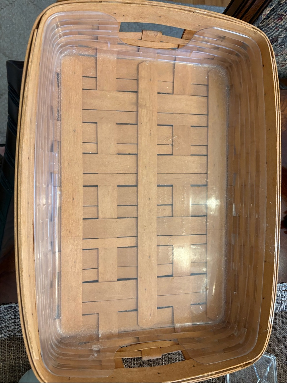 Longaberger Natural Brown Handwoven Wood Basket